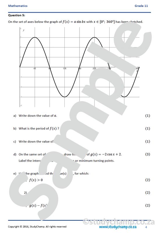 Grade 11 Mathematics Year-end Exam Revision: Workbook 2