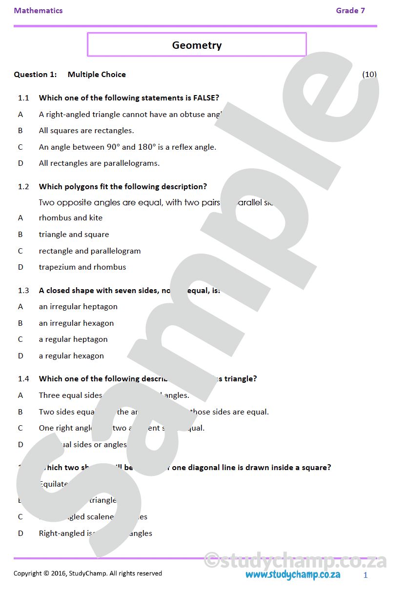Grade 7 Mid-Year Exam Bundle