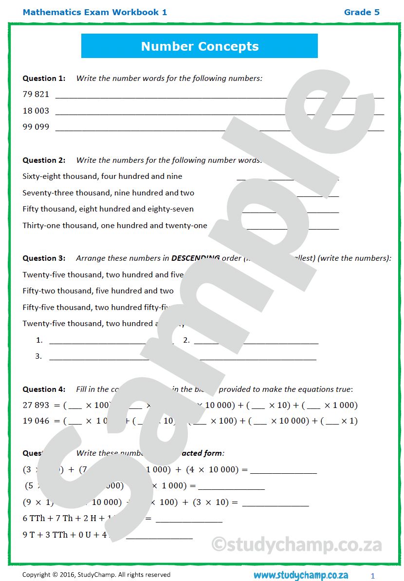 Grade 5 Year-end Exam Bundle