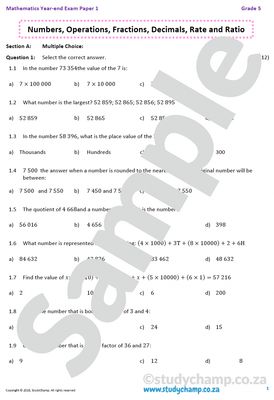Grade 5 Year-end Exam Bundle