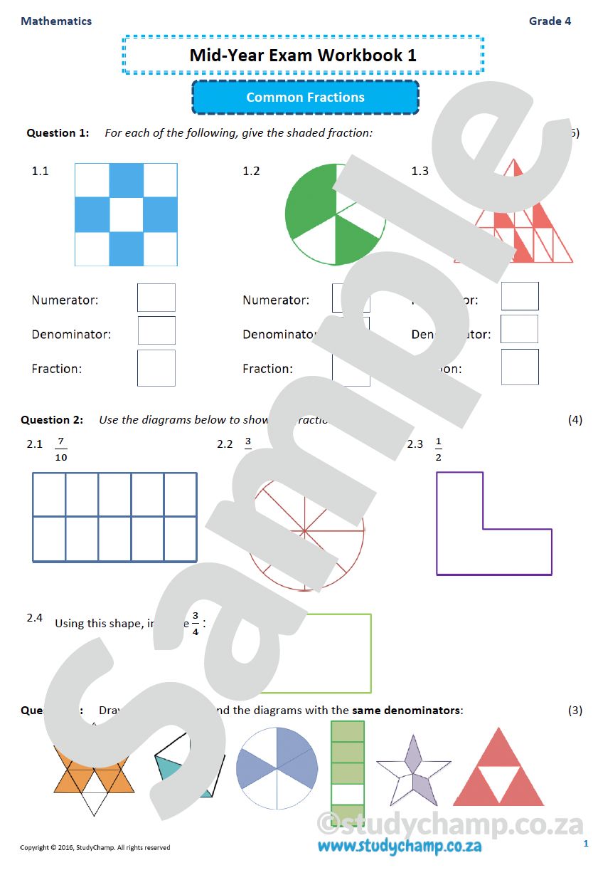 Grade 4 Mid-Year Exam Bundle
