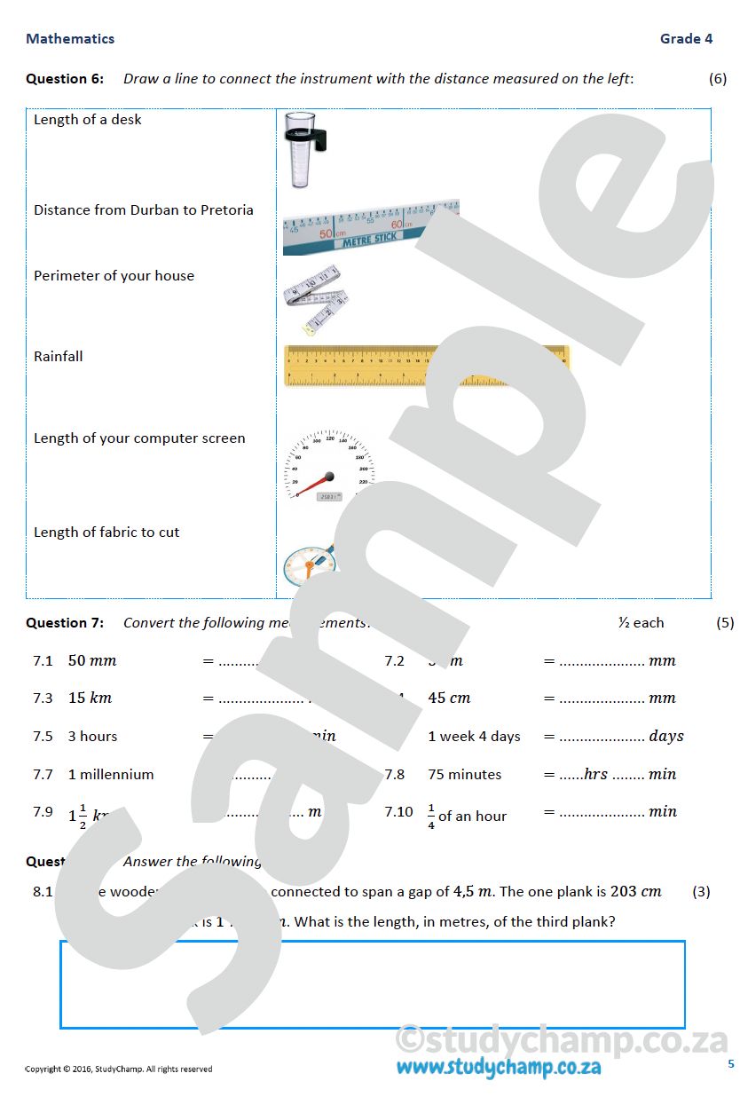 Grade 4 Mid-Year Exam Bundle