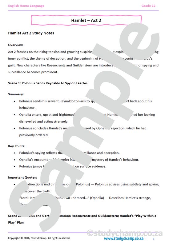 Grade 12 DOE English Home Language Bundle