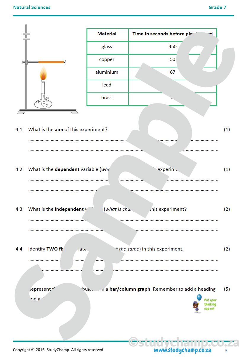 Grade 7 Natural Sciences Test: Potential and Kinetic Energy and Heat Transfer