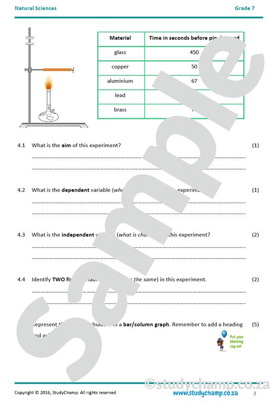 Grade 7 Natural Sciences Test: Potential and Kinetic Energy and Heat Transfer