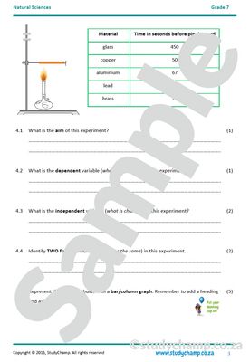Grade 7 Natural Sciences Test: Potential and Kinetic Energy and Heat Transfer