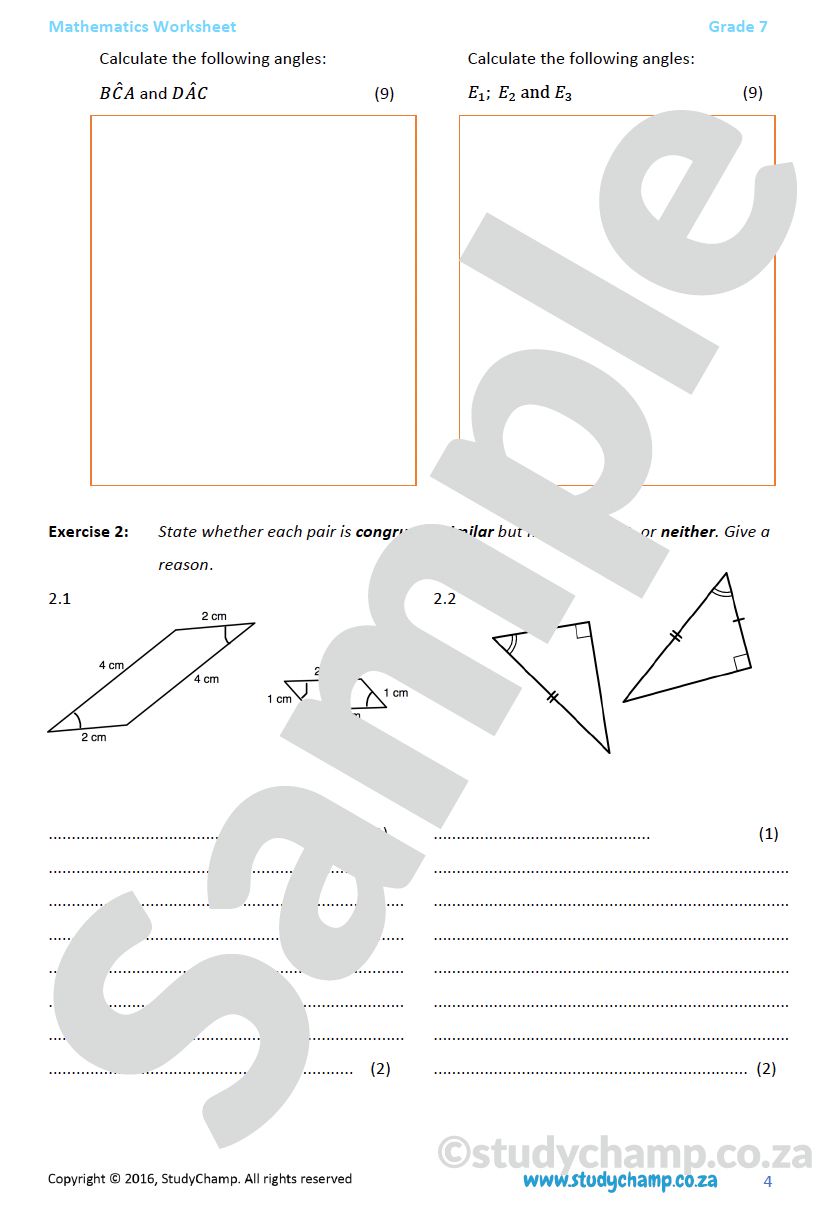 Grade 7 Mathematics Worksheet: Geometry - Polygons