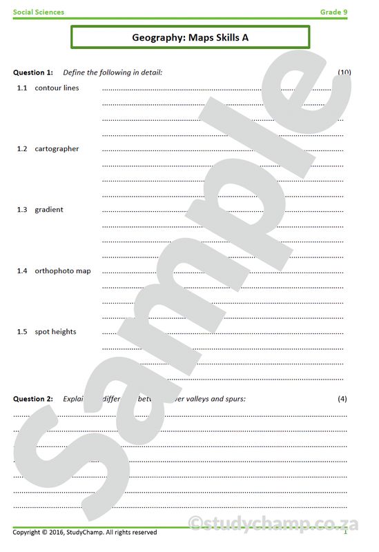 Grade 9 Geography Test: Map Skills 1