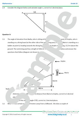 Grade 10 Mathematics Year-end Exam Revision: Workbook 2