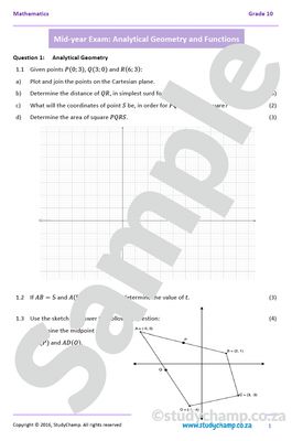 Grade 10 Mathematics Mid-year Exam Revision: Workbook 2