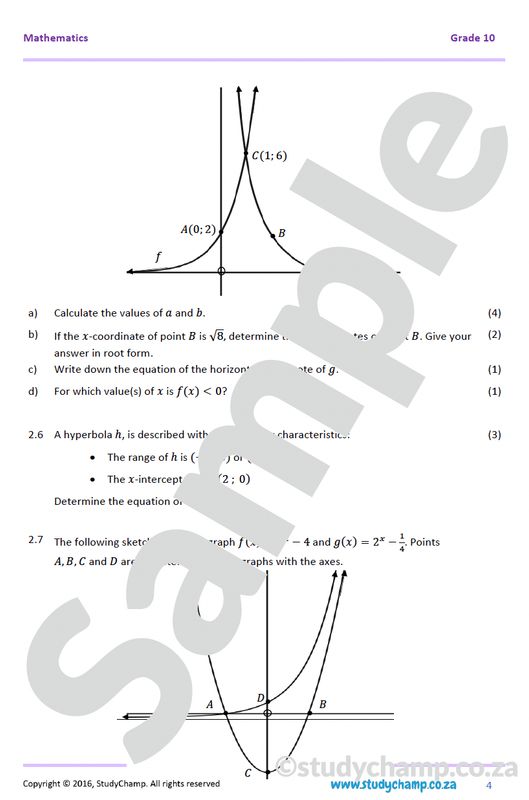 Grade 10 Mathematics Mid-year Exam Revision: Workbook 2