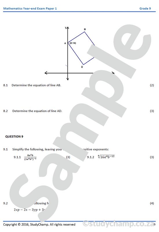 Grade 9 Year-end Exam Bundle