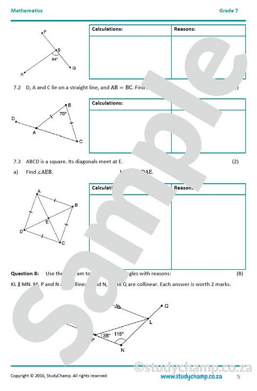 Grade 7 Year-end Exam Bundle