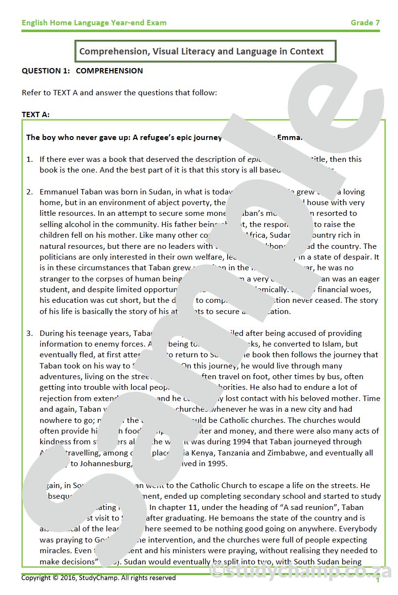Grade 7 Year-end Exam Bundle