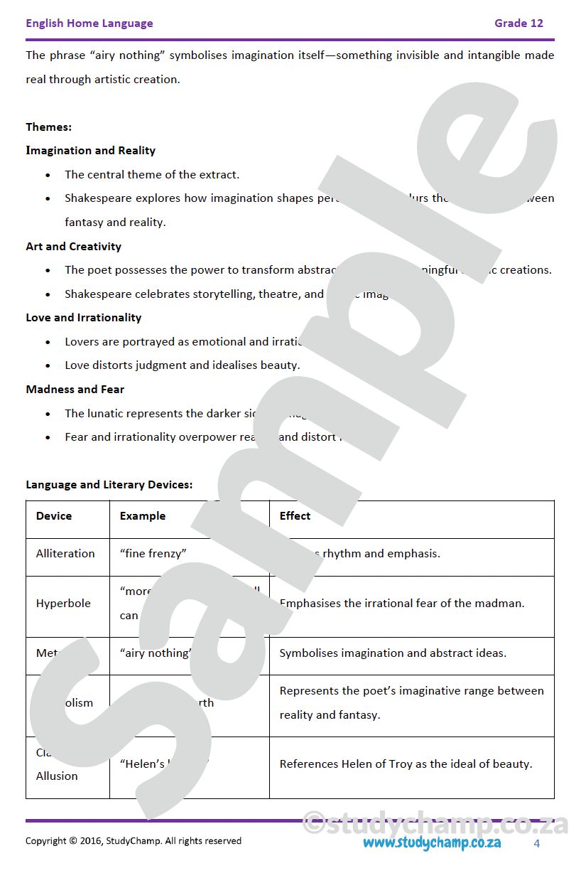 Grade 12 IEB English Home Language: Poetry - The Poet and Sun Rising