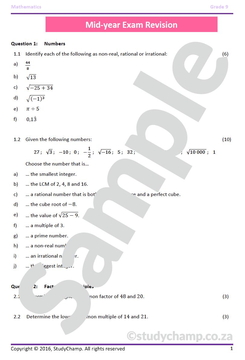 Grade 9 Mathematics Bundle