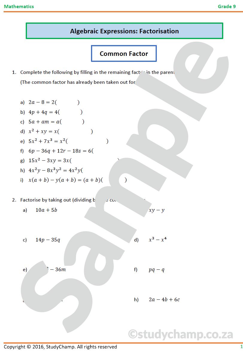 Grade 9 Mathematics Bundle
