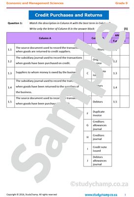 Grade 9 Economic and Management Sciences Bundle Grade 9 Economic and Management Sciences Bundle