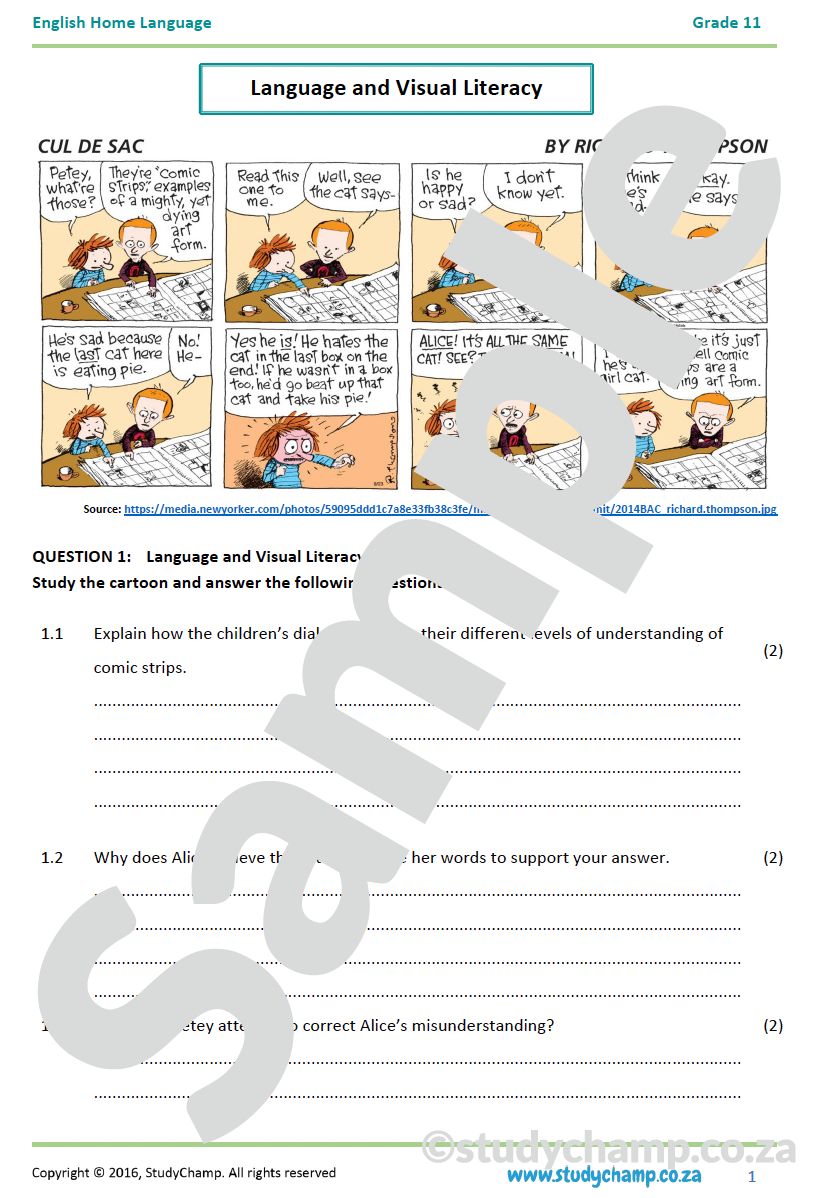 Grade 11 English Home Language Bundle