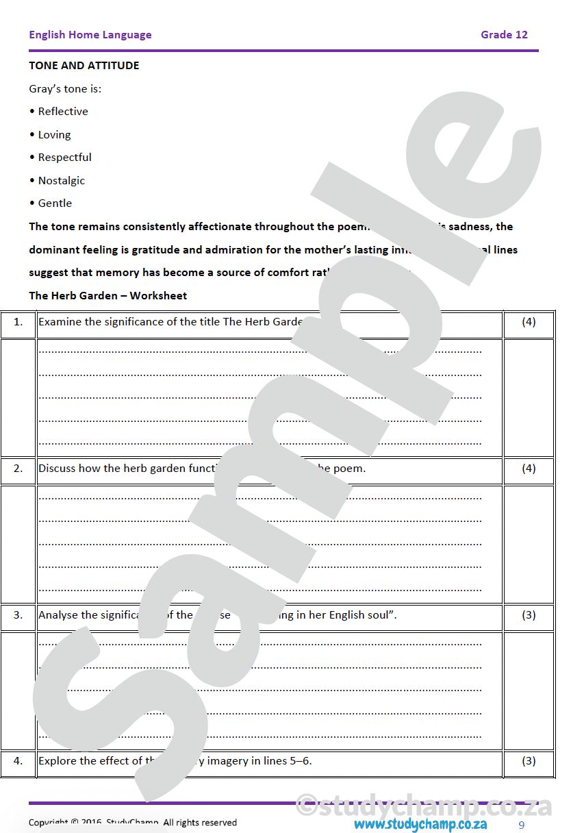 Grade 12 IEB English Home Language Bundle