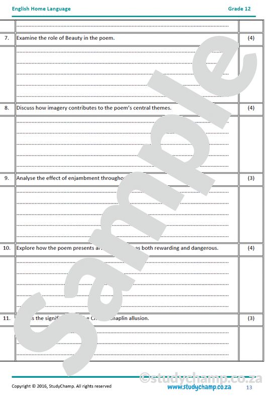 Grade 12 IEB English Home Language Bundle