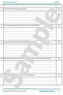 Grade 12 IEB English Home Language Bundle