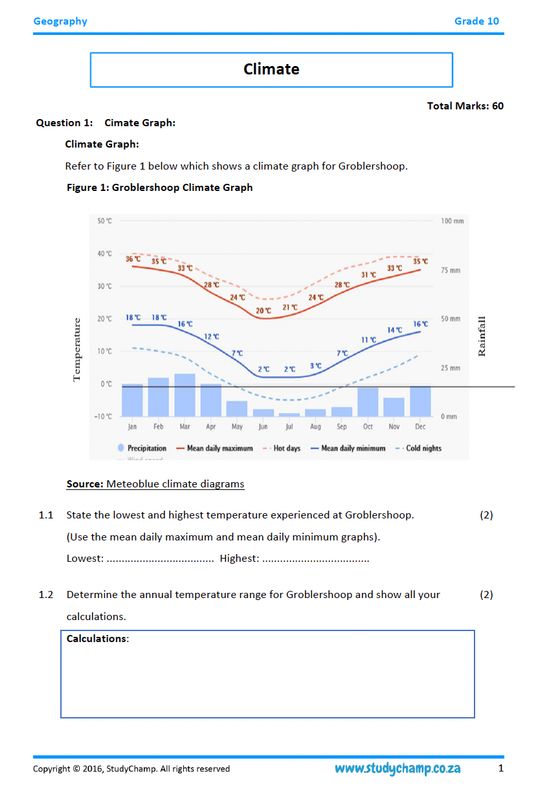 Grade 11 Geography IEB Test: Climate