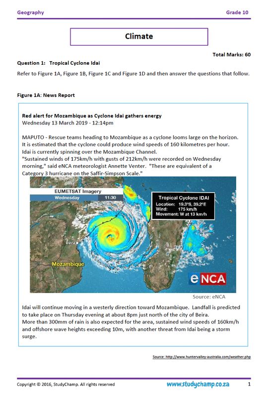Grade 12 Geography IEB Test: Climate