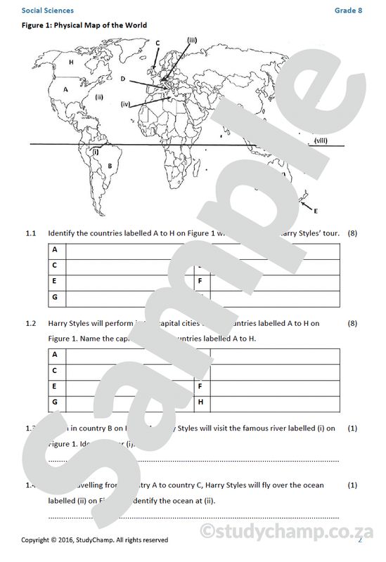 Grade 8 Geography: Mid-year Exam 2: Map skills and Climate