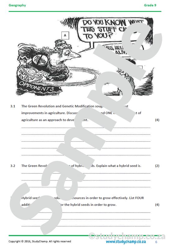 Grade 9 Geography Midyear Exam: Development and Climate Change