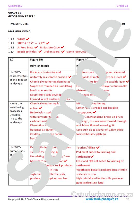 Grade 11 Geography: Mid-year Exam