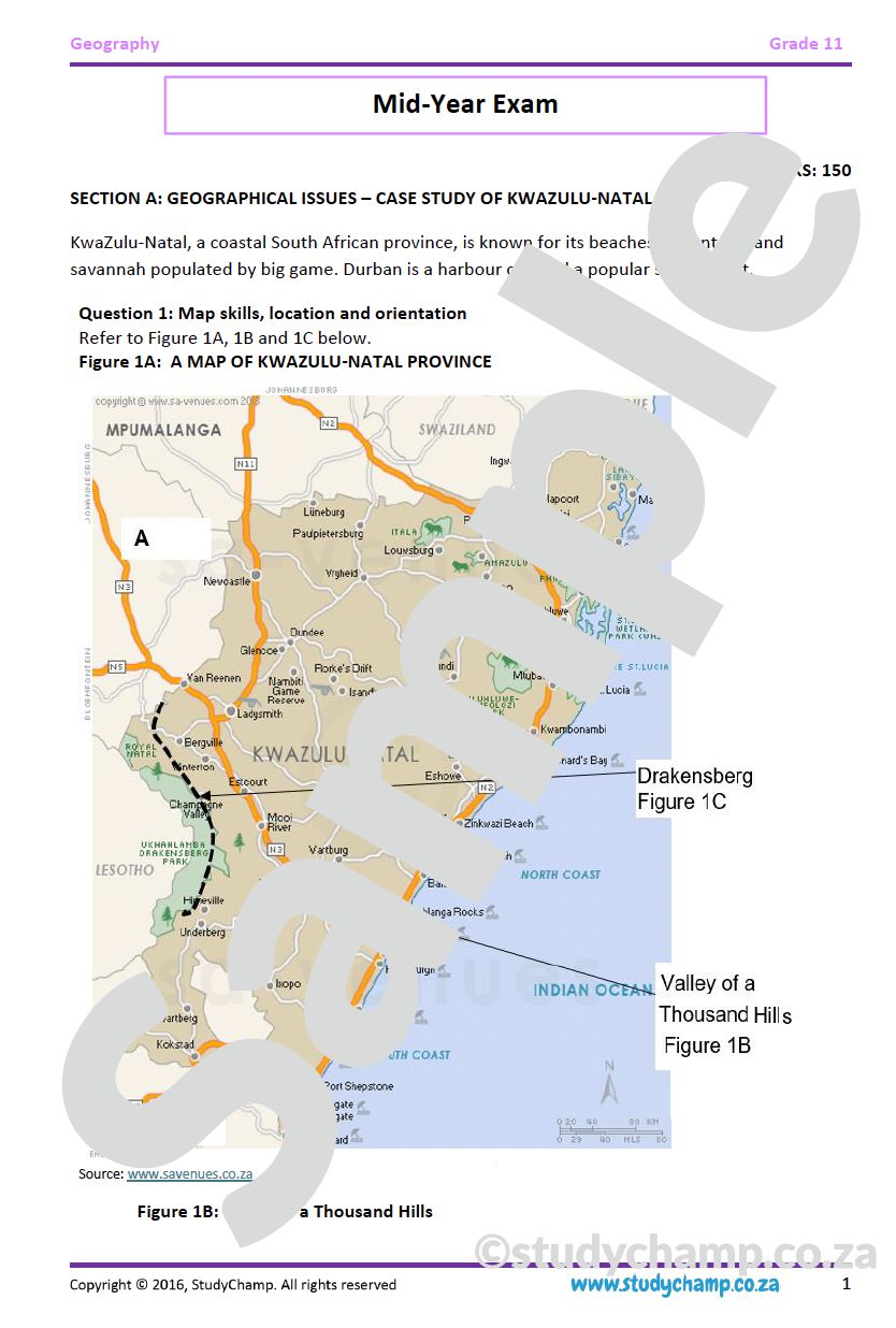 Grade 11 Geography: Mid-year Exam