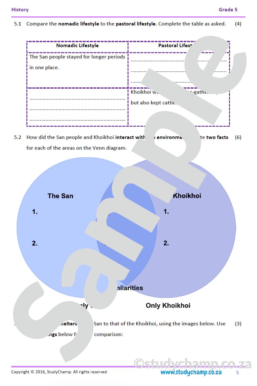 Grade 5 History: Mid-Year Exam Workbook