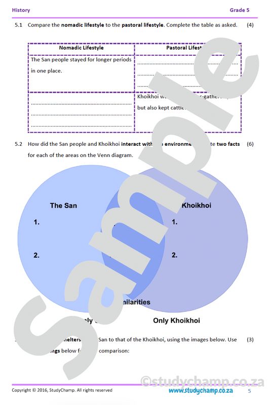Grade 5 History: Mid-Year Exam Workbook