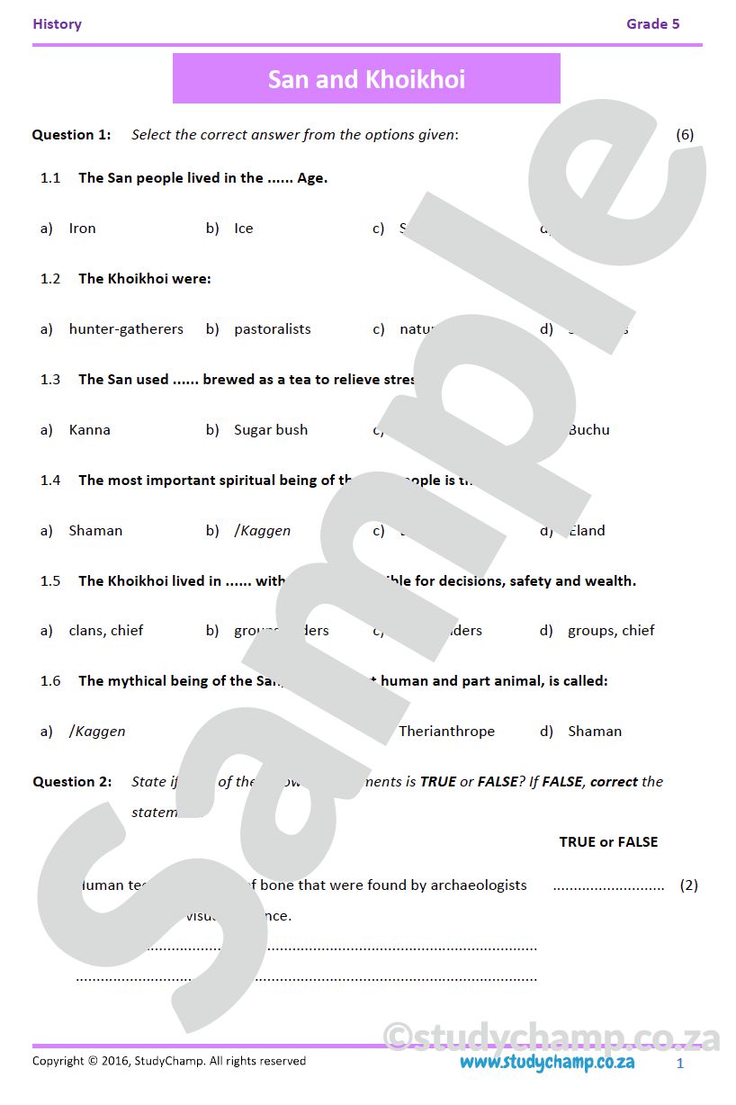 Grade 5 History: Mid-Year Exam Workbook