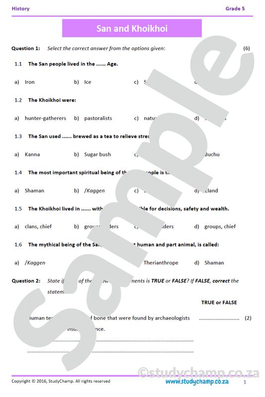 Grade 5 History: Mid-Year Exam Workbook