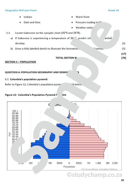 Grade 10 Geography Midyear Exam workbook