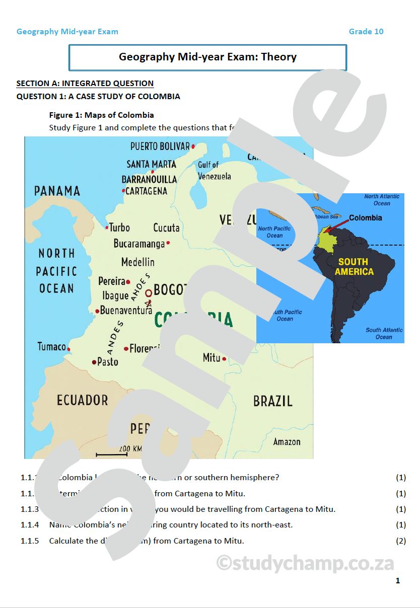 Grade 10 Geography Midyear Exam workbook