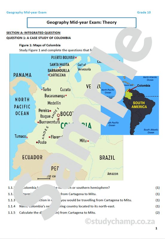 Grade 10 Geography Midyear Exam workbook