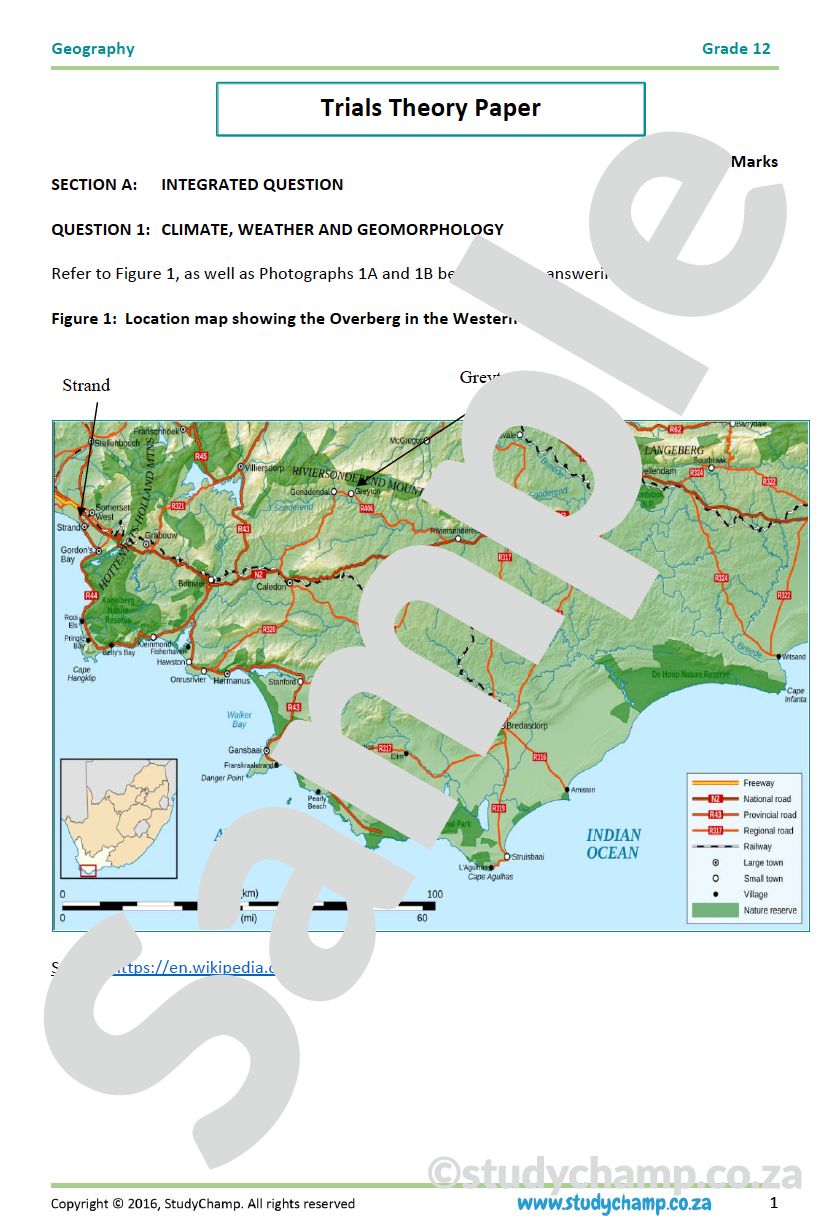 Grade 12 Geography (IEB): Trials Theory Paper