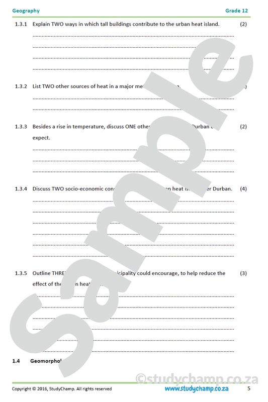 Grade 12 Geography (IEB): Trials Theory Paper