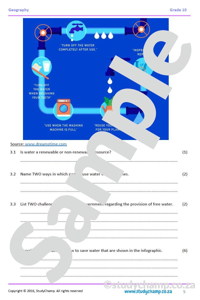 Grade 10 IEB Geography Test: Water Resources