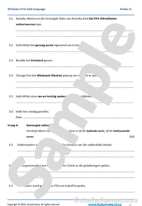 Grade 11 Afrikaans: Lydende- en Bedrywende Vorme