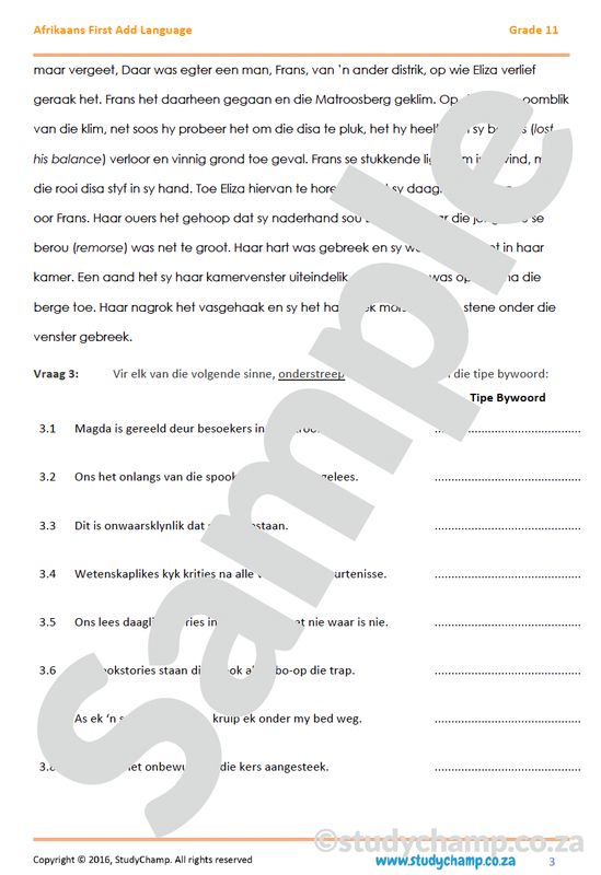 Grade 11 Afrikaans: Werkwoorde en Bywoorde