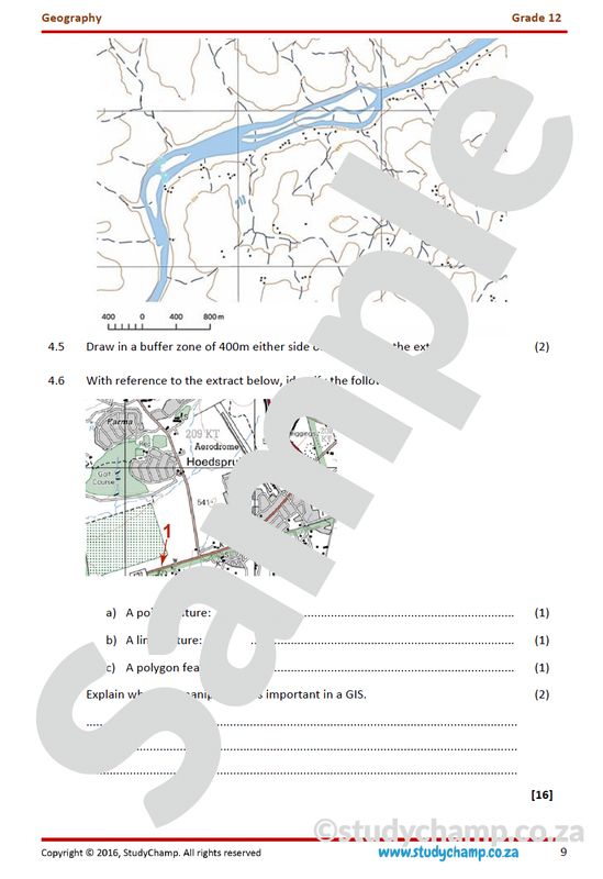 Grade 12 Geography IEB Test: Mapwork and Geomorphology