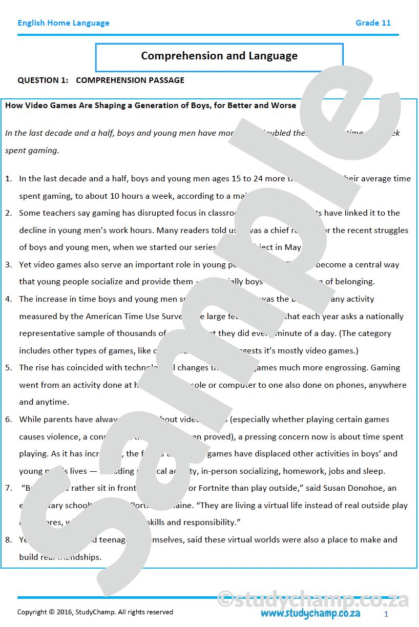 Grade 11 English: Comprehension and Language: The Red Phone Box