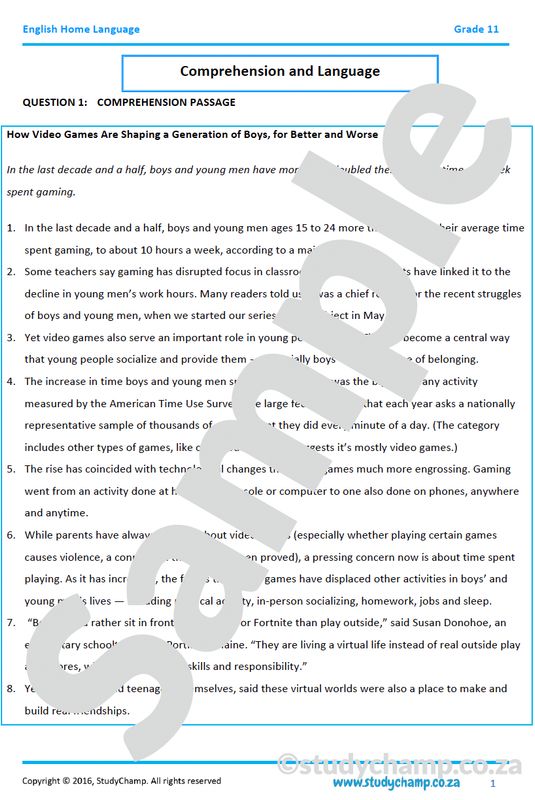 Grade 11 English: Comprehension and Language: The Red Phone Box