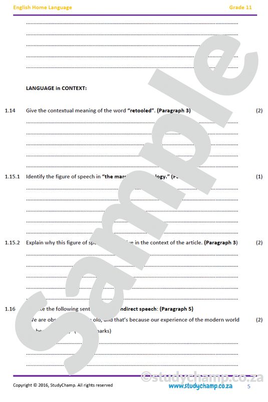 Grade 11 English: Comprehension and Language: Video Games