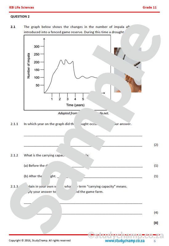 Grade 11 Life Sciences Test (IEB): Environmental Studies