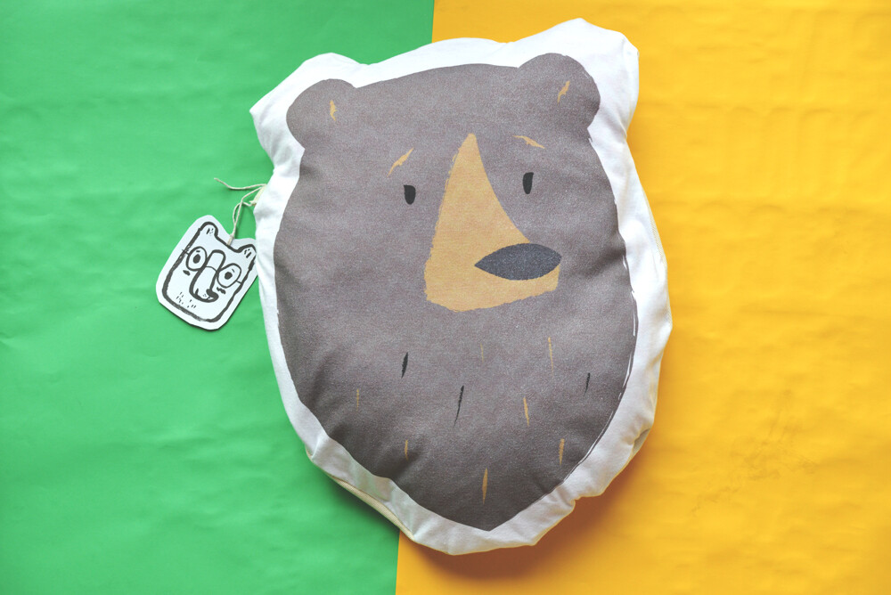 Handmade Brown Bear Cushion